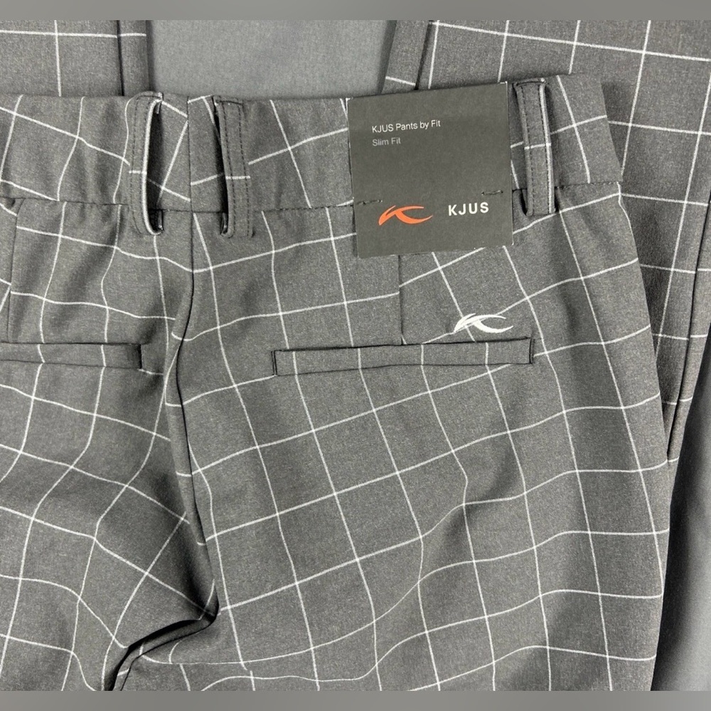 KJUS Womens Golf Pants Ikala Treggings Checks XS Gray Polyamide - Picture 4 of 7